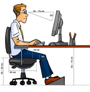 اصول ارگونومی محیط کار و استفاده صحیح از کامپیوتر و میز مطالعه